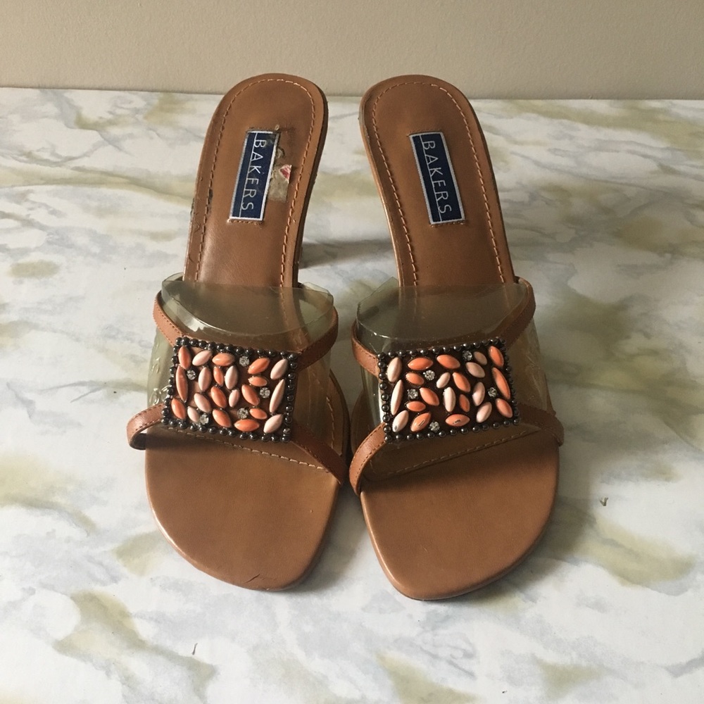 Bakers slide heels with coral stones